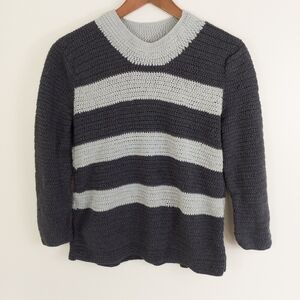 Handmade Striped Crochet Sweater Size Medium